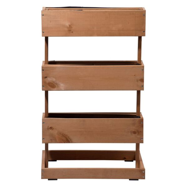 dobar Vertikalbeet mit 3 Pflanzk&auml;sten Braun