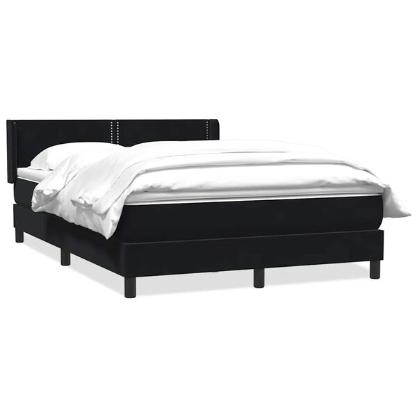 vidaXL Boxspringbett mit Matratze Schwarz 160x220 cm Samt