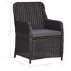 vidaXL 11-tlg. Garten-Essgruppe Poly Rattan Schwarz