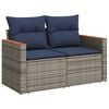vidaXL 7-teiliges Gartensofa-Set mit Kissen, grau, Polyrattan
