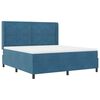 vidaXL Boxspringbett mit LED-Lichtleisten Blau 180 x 200 cm Samt
