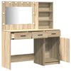 vidaXL Schminktisch mit Spiegelbeleuchtung 2 pcs Braun Holzwerkstoff