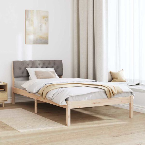 vidaXL Bettgestell Braun und Taupe 100 x 200 cm Massivholz Kiefer