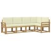 vidaXL Outdoor-Sofagarnitur 5 stk. 5-Sitzer Wei&szlig; und Creme