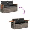 vidaXL Gartensofa-set mit Kissen 11 pcs Grau Poly-Rattan