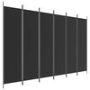 vidaXL 6-tlg. Paravent Schwarz 300x200 cm Stoff