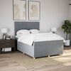 vidaXL Boxspringbett mit Matratze Hellgrau 140x190 cm Stoff