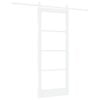 vidaXL Schiebet&uuml;r 83 x 202 cm Massivholz Kiefer und Glas Wei&szlig;