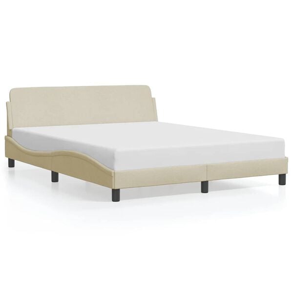 vidaXL Bettgestell "Dover" Creme 160x200 cm Stoff