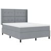 vidaXL LED Boxspringbett mit Kopfteil Hellgrau 160 x 200 cm Stoff