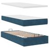 vidaXL Ottoman-Bett mit Matratze & LEDs Dunkelblau 90x200 cm Samt