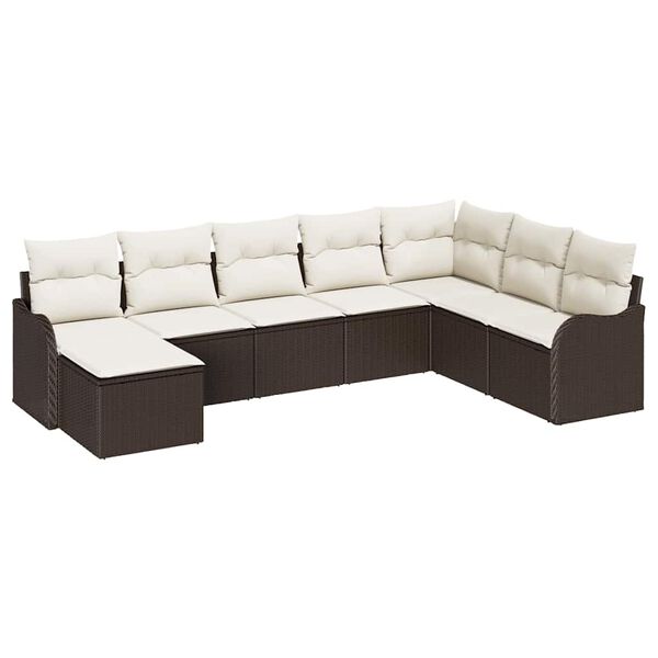 vidaXL Gartensofa-set Braun Poly-Rattan