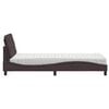 vidaXL Bett mit Matratze Dunkelbraun 90x200 cm Stoff