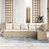vidaXL Gartensofa-set mit Speicher 6 pcs Beige Poly-Rattan