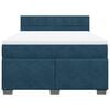 vidaXL Boxspringbett mit Matratze Blau 160x200 cm Samt