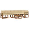 vidaXL Outdoor-Sofagarnitur mit Kissen 7 pcs Natur und Beige