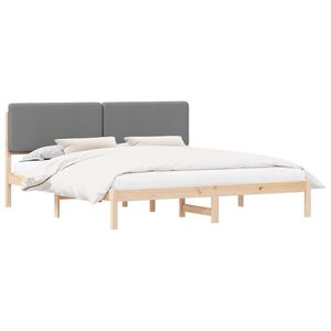 vidaXL Bettgestell mit gepolstertem Kopfteil Hellgrau 180 x 200 cm