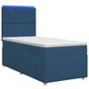 vidaXL Boxspringbett mit Matratze mit Kopfteil Blau 90 x 190 cm Stoff