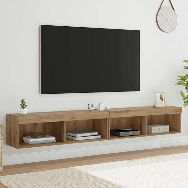 vidaXL TV-Wandregale Panama 2 pcs Artisan-Eiche 100 x 30 x 30 cm