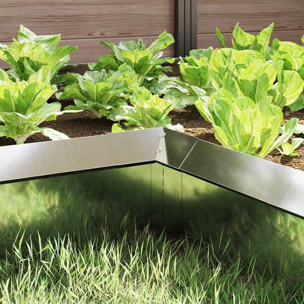 vidaXL Schneckenzaun 4 pcs Silber 10 x 10 x 25 cm Verzinkter Stahl