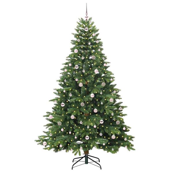 vidaXL K&uuml;nstlicher Weihnachtsbaum mit 300 LEDs Gr&uuml;n 240 cm PE und PVC