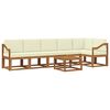 vidaXL Outdoor-Sofagarnitur 7 stk. Natur und Creme