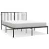 vidaXL Bettgestell mit Kopfteil Metall Schwarz 135x190 cm