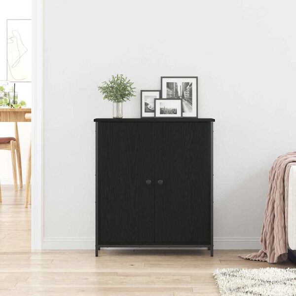 vidaXL Sideboard Schwarz Eichen-Optik 70 x 30 x 80 cm Holzwerkstoff