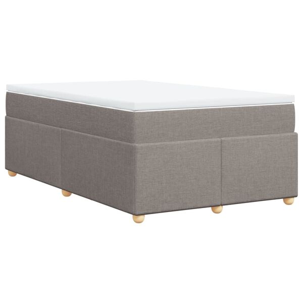 vidaXL Boxspringbett mit Matratze Taupe 120x190 cm Stoff