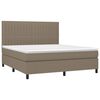 vidaXL Boxspringbett mit Matratze & LED Taupe 180x200 cm Stoff