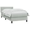 vidaXL Boxspringbett mit Matratze Hellgrau 90x220 cm Samt