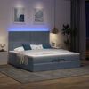 vidaXL Ottoman-Bett mit Matratzen & LEDs Dunkelgrau 200x200 cm Samt