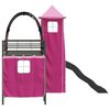 vidaXL Kinderloftbett Schwarz und Pink 99,5 x 190 cm Metall