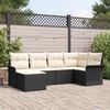 vidaXL Gartensofa-set mit Speicher 6 pcs Schwarz Poly-Rattan