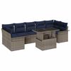 vidaXL Gartensofa-set mit Kissen mit Speicher 8 pcs Grau Poly Rattan
