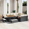 vidaXL Gartensofa-set mit Kissen 13 pcs Schwarz und Creme Poly-Rattan