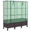 vidaXL Gartenplanter mit Gew&auml;chshausabdeckung und R&auml;dern 3 Stk. Braun