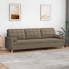 vidaXL 3-Sitzer-Sofa mit Kissen Taupe 210 cm Stoff