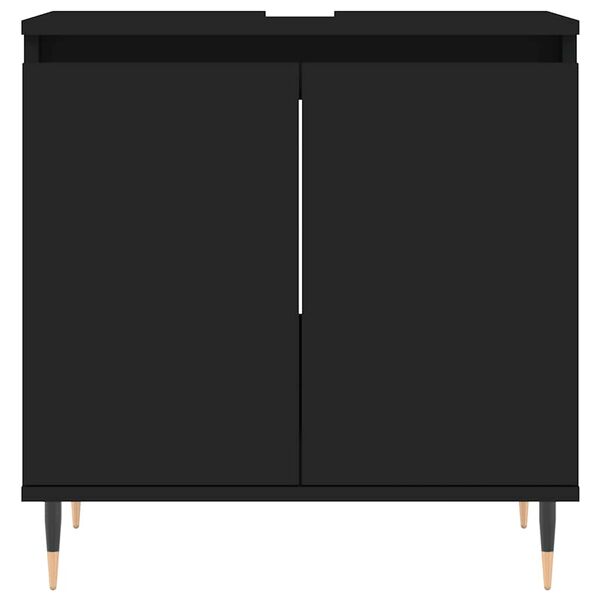 vidaXL Badschrank Schwarz 58x33x60 cm Holzwerkstoff