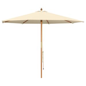 vidaXL Sonnenschirm &Oslash; 300 x 248 cm Massives Eukalyptusholz
