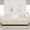 vidaXL Boxspringbett mit Matratze Creme 200 x 200 cm Stoff