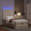 vidaXL Ottoman-Bett mit Matratze & LEDs Creme 90x190 cm Stoff