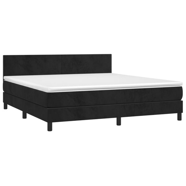 vidaXL Boxspringbett mit Matratze Schwarz 160x200 cm Samt