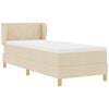 vidaXL Boxspringbett mit Matratze mit Kopfteil Creme 80 x 200 cm Stoff