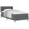vidaXL Boxspringbett mit Matratze Dunkelgrau 190 x 90 cm Polyester
