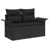 vidaXL Garten-Sofa-Set mit Kissen 4 pcs Schwarz Poly Rattan