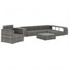 vidaXL 8-tlg. Garten-Lounge-Set mit Auflagen Poly Rattan Grau