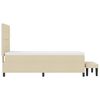 vidaXL Boxspringbett mit Matratze mit Kopfteil Creme 80 x 200 cm Stoff