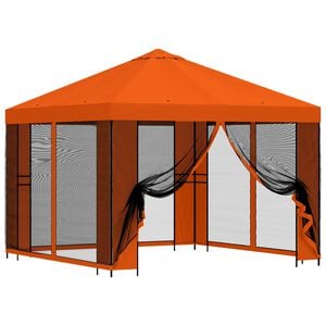 vidaXL Garten Pavillon mit Seitenw&auml;nden 3 x 3 m Orange