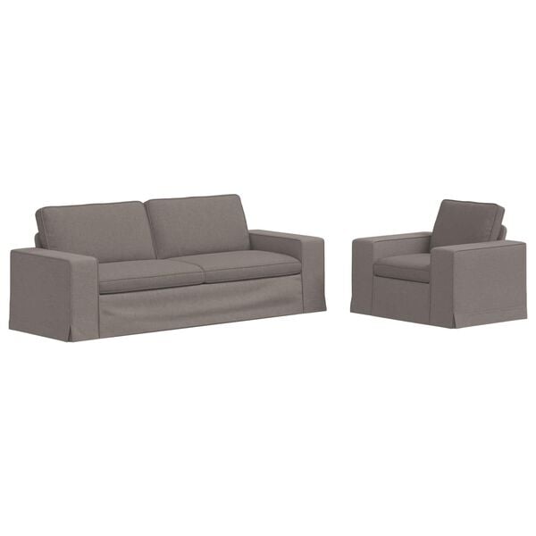 vidaXL Sofa 2 pcs Taupe 182 x 80 x 82 cm Stoff